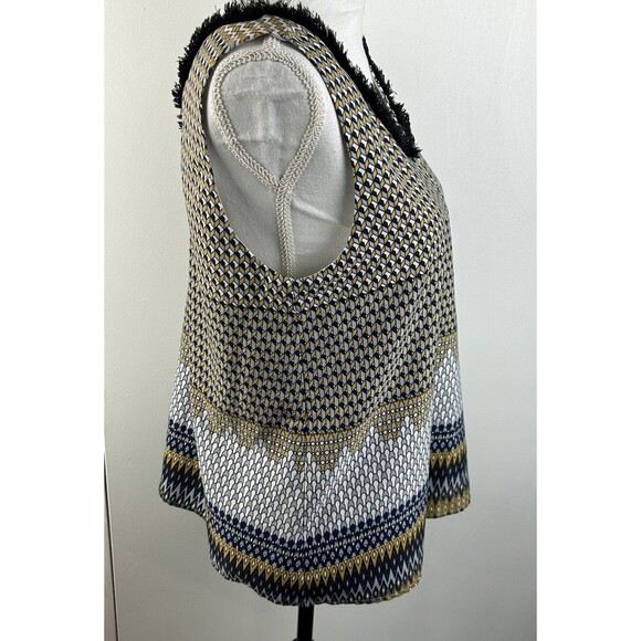 Eden Society Womens Top Geometric Print Size Small Sleeveless V Neck & Back - Picture 3 of 7